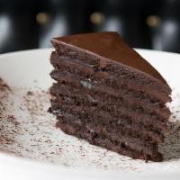 Seven-Layer Chocolate Cake · imported chocolate ganache, vanilla ice cream