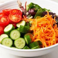 Large Salad With Vegetables · simple mixed green salad with tomato, cucumber, carrot, balsamic vinaigrette. all possible s...