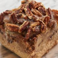Sticky Bun Bread Pudding · with pecans