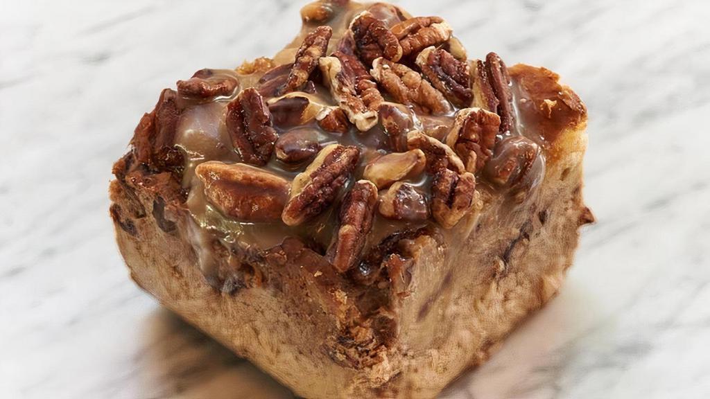 Sticky Bun Bread Pudding · with pecans