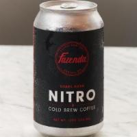 Nitro Cold Brew · nitro cold brew coffee from Fazenda. recommended to shake before opening!