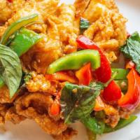 3 Flavors Chicken  · Deep-fried chicken and sauteed basil, green and red pepper, hot chili, with sweet and sour s...