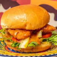 Crispy Chicken Sandwich · Comes with lettuce, tomato, pickle and special sauce on a toasted bun.