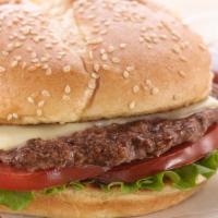Cheeseburger · A fresh 1/4 lb. ground steak burger patty, topped with American cheese, served on a grilled ...