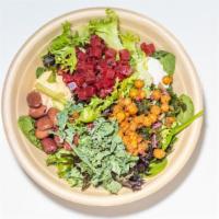 Beets Don’T Kale My Vibe · Salad, spinach, mixed greens, traditional hummus, tzatziki, kale salad, beets, kalamata oliv...