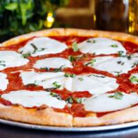 Margherita Pizza (Vg) · Tomato sauce, fresh mozzarella, basil