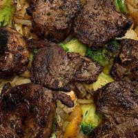 Lamb Chops · Grilled with veggies.