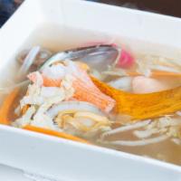 Seafood Soup (For 2) · Shrimps, clams, fish cake, salmon, mussels & vegetables.