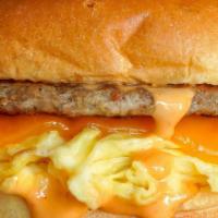 Sausage, Egg & Cheese Sandwich · Brioche bread, mayonnaise, American cheese