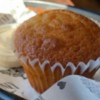 Cornbread Muffin & Honey Butter · Cornbread muffin served with honey butter. Made 100% from scratch with love.