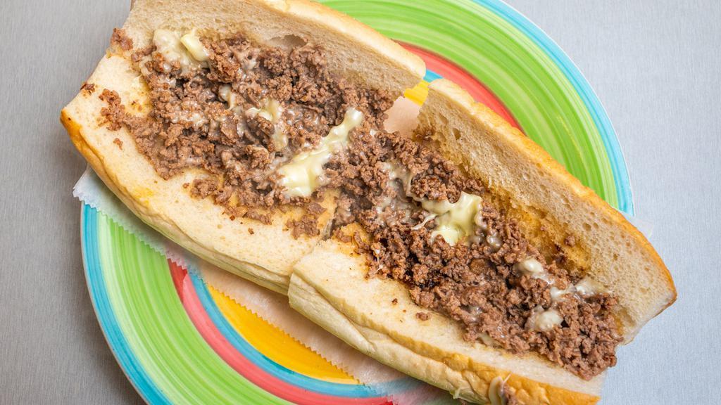 Cheesesteak · Steak cheese and caramelized onion sandwich.