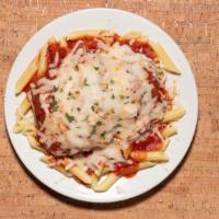 Chicken Parmigiana With Ziti · All entrées are served with marinara sauce and cheese.