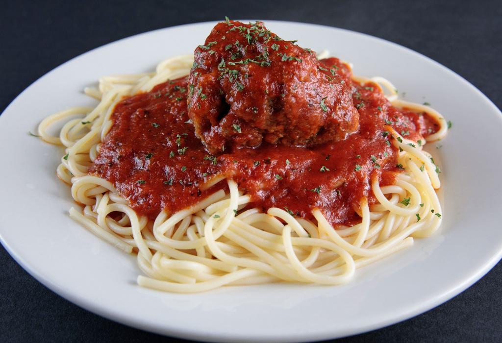 Little Abby’S Special · Spaghetti with 1 home made meatball.