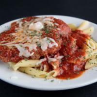 Veal Parmigiana With Ziti · All entrées are served with marinara sauce and cheese.