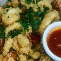 Fried Calamari · Lightly battered with sliced cherry peppers. Served with a lemon-caper aioli