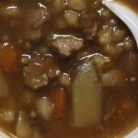 Beef Barley Soup · Choose a cup or a pint