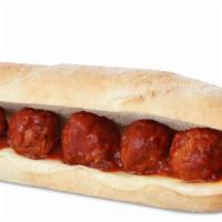 Meatball Parmesan · All natural meatballs, provolone cheese & our homemade marinara sauce served toasted.