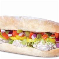 Tuna Classic · Crisp lettuce, tomatoes, pickles, red onions and hot peppers.