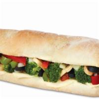 Vegetarian · Grilled onions, Mixed peppers, broccoli, mushrooms, olives and a blend of two cheeses.