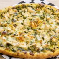 Pesto Chicken · All-white chicken breast and mozzarella cheese with a tangy pesto base. Cooked to perfection...