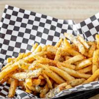 Rosemary Parmesan Truffle Fries · Our yummy fries tossed in white truffle oil with rosemary, parmesan and seasoning. A new cla...