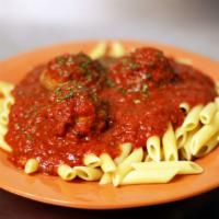 Pasta With House-Made Marinara Sauce · Penne or Linguine pasta smothered in our house-made marinara sauce. Served with a house-bake...