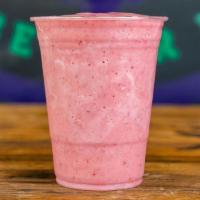 Strawberry Banana Smoothie · Vegetarian, vegan, gluten-free. Strawberry, banana and soy milk.