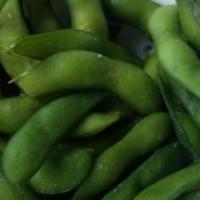 Edamame · Fresh soy beans steamed in the pod and sprinkled with sea salt. Gluten-free.