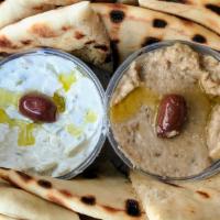 Pita Platter · Pita slices with choice of 2 spreads.