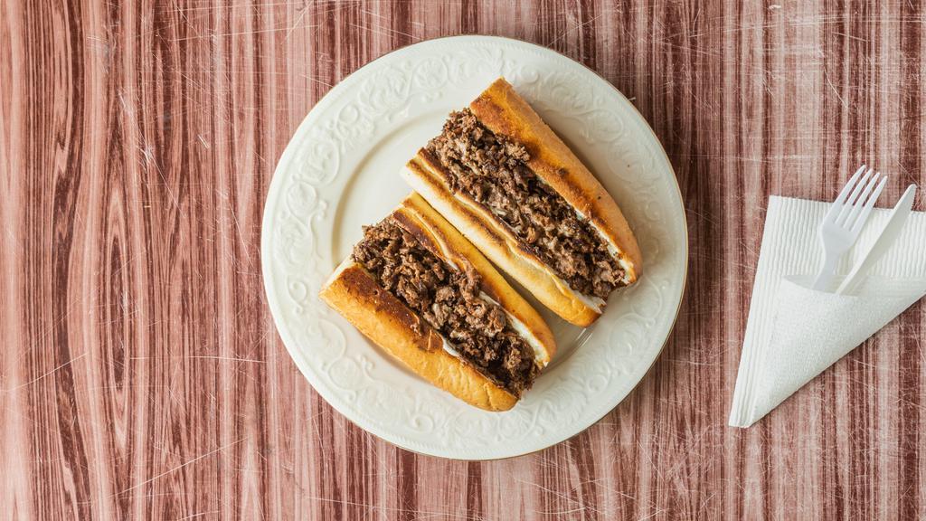 Steak & Cheese Sub · Shredded steak topped with classic cheese.