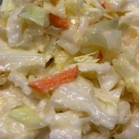 Coleslaw · Finely-shredded raw cabbage & dressing.