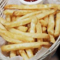 French Fries (Vegan) · Deep fried crispy potatoes served with Ketchup on the side.