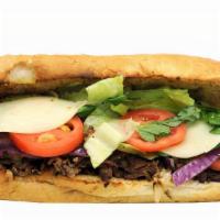 Cheese Steak (Rib-Eye) · With lettuce, tomato, mayo, onions, and hot peppers.