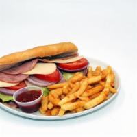 Regular Cold Cut · With ham, salami, turkey, provolone cheese, and your choice of free fixings.