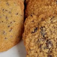 Cookies · Classic cookies! Chocolate Chip, Sugar, Oatmeal Raisin and Snickerdoodle