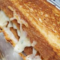 Grilled Cheese · Our blend of gruyere, cheddar and parmesan get groovy between 2 slices of brioche. You have ...