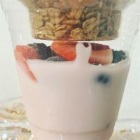 Parfait · Honey Raspberry (Sophia's Greek yogurt) yogurt with fresh berries and homemade granola. Deli...