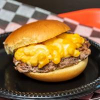 Mac & Cheese Burger · The name says it all!/ burger topped with mac and cheese. Add toppings for an additional cha...