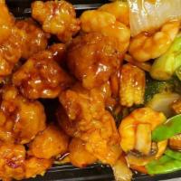 Dragon & Phoenix · Spicy stir-fried jumbo shrimp and general tso's chicken