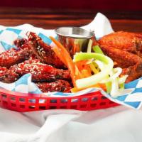 Crispy Wings · Dr. pepper, hot and spicy, buffalo and sesame sweet soy.