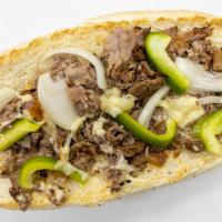 Cheesesteak · steak mozzarella cheese grilled onions peppers on hoagies roll