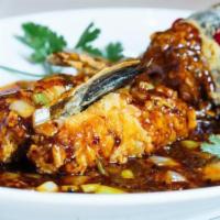 Whole Black Bass · 1.5 lb Whole Black Bass either Crisped in Sweet/Sour or Spicy Hunan Style.,  or Steamed in a...