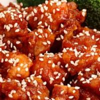 C 3. Sesame Chicken · Served in a sweet sauce served with sesame seeds.