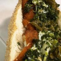 Loaded Cutlet · Sautéed spinach, sharp provolone, long hot poppers.