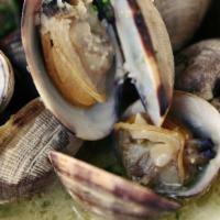 Drunken Littleneck Clams (25) · 25 clams, lager, garlic, butter, parsley