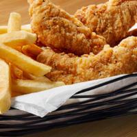Chicken Tenders With Fries Basket · NEW! Four (4) Tenders with choice of sauce with a heaping serving of Fries
