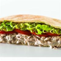 Tuna Salad (Large) · Tuna mixed fresh daily with mayonnaise. Served with lettuce and tomato.