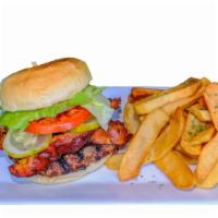 Duffy'S 1/2 Pound Pub Burger · 1/2 Pound ground Angus chuck burger cooked to order served on a toasted potato bun. Served w...