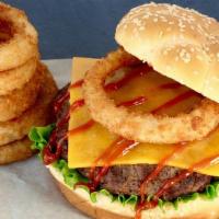 Crispy Onion Cheeseburger Meal · 100% home made beef Pattie lightly salted and cooked to perfection and crispy seasoned fried...