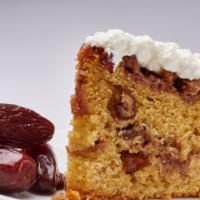 Date Cake With Labneh · Date cake with whipped cream cheese.